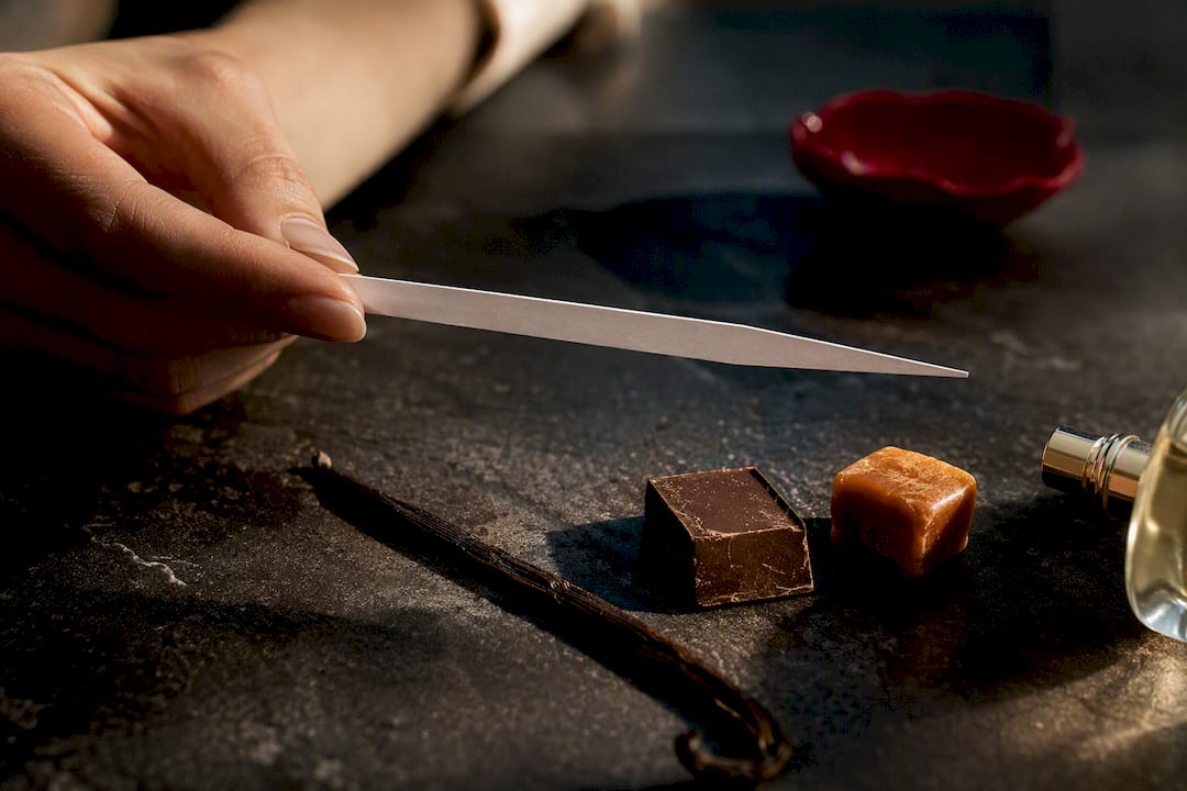 Geurstrip met de geur van vanille, chocolade en karamel