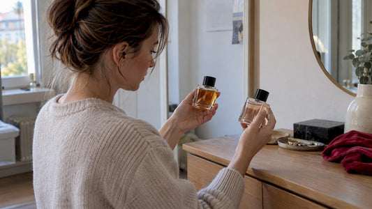 Twee parfumflesjes worden met elkaar vergeleken